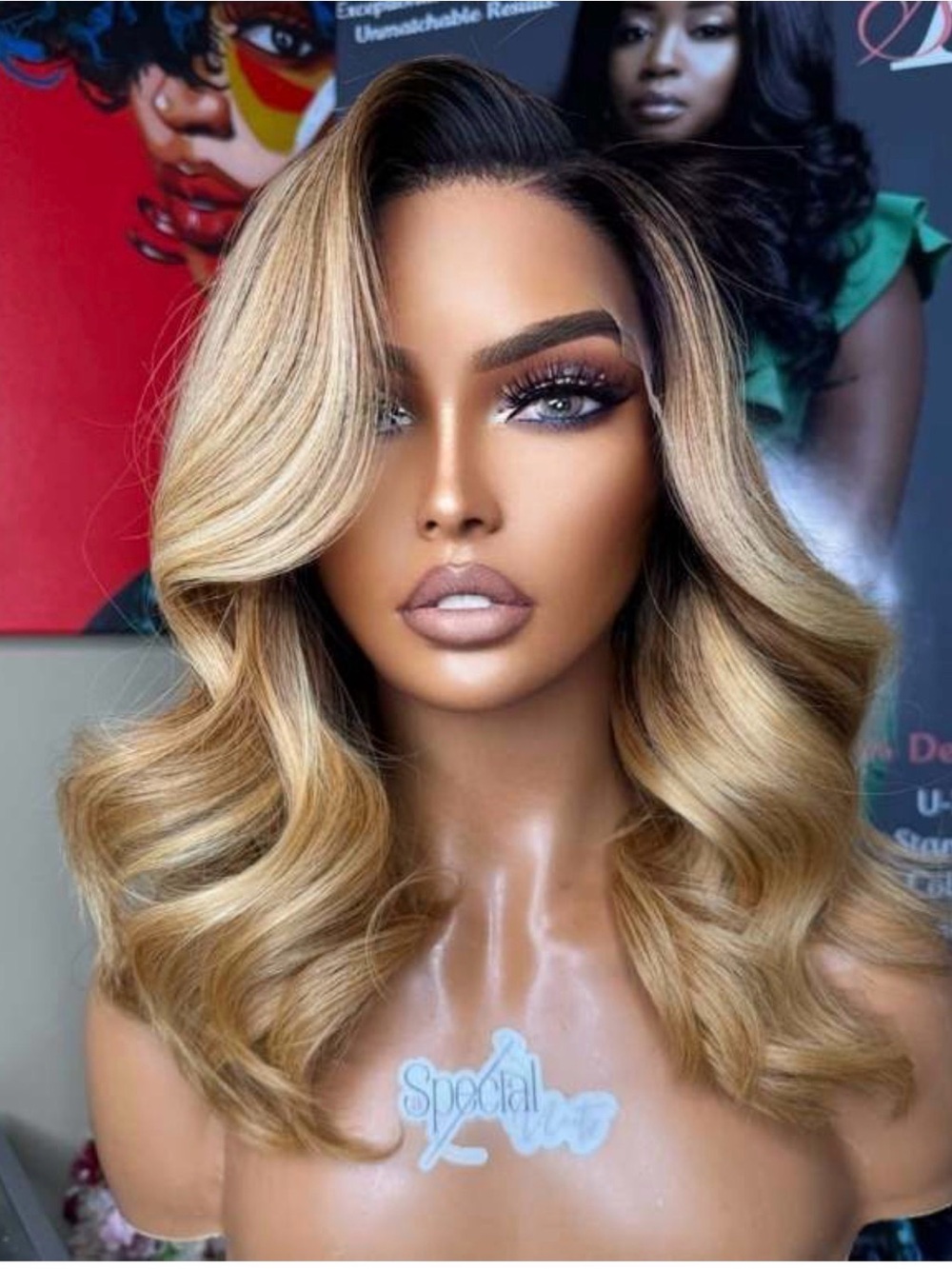 Blonde Body Wave Glueless closure wig - Honey Blonde Malaysian